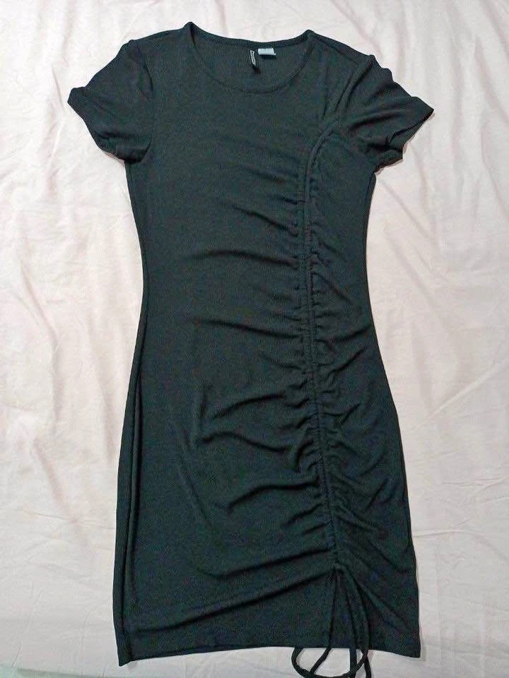 H&M Draped Bodycon Dress - Black (Size S)