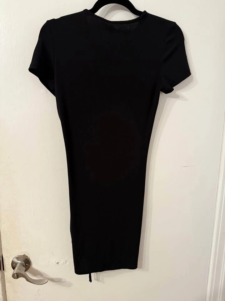 H&M Draped Bodycon Dress - Black (Size S) - photo 3