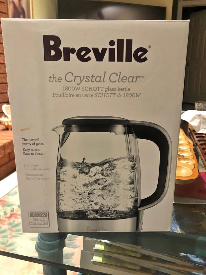 Breville Crystal Clear 1800W SCHOTT Glass Kettle - New