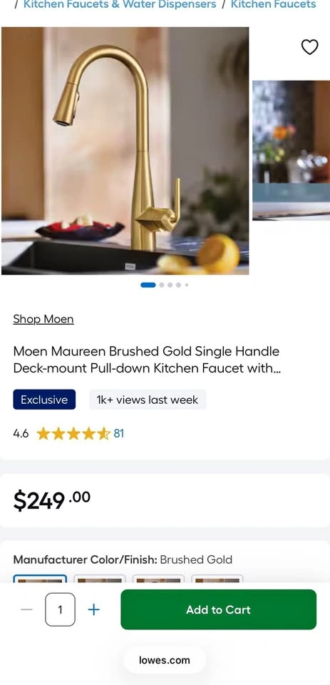 Moen Maureen Pulldown Kitchen Faucet