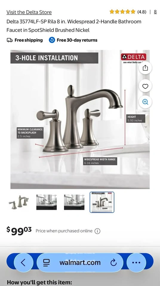 Delta Rila Two Handle Widespread Bathroom Faucet