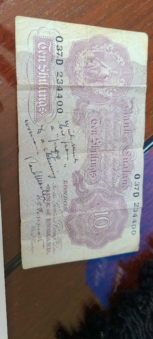 Bank of England Ten Shilling Note signed by Paul Martin Sr. - photo 4