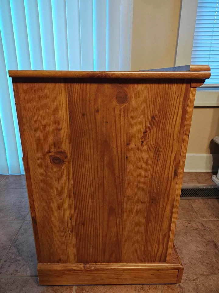 Rustic Style Rolling TV/Microwave Stand - photo 4