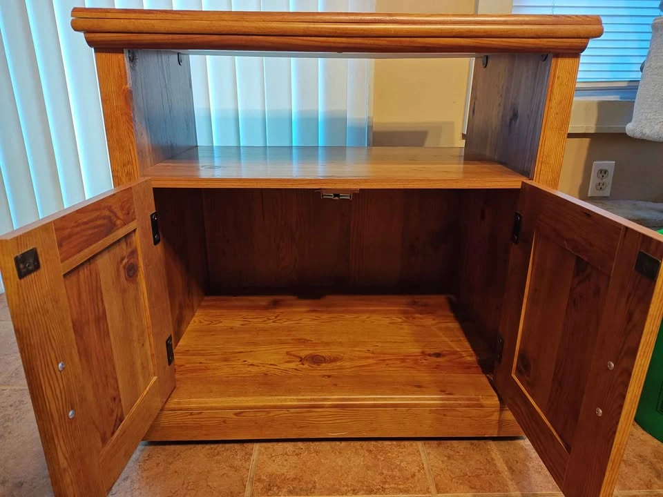 Rustic Style Rolling TV/Microwave Stand - photo 5