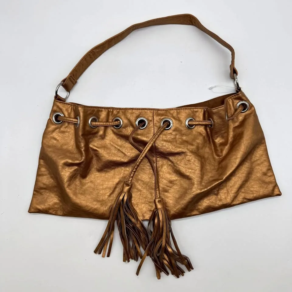 Spy-C Metallic Gold Shoulder Tote Bag - New thumbnail