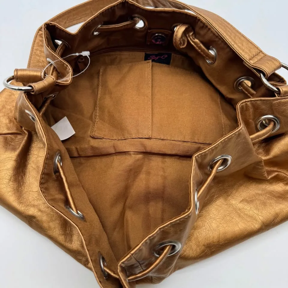 Spy-C Metallic Gold Shoulder Tote Bag - New image indicator(5)