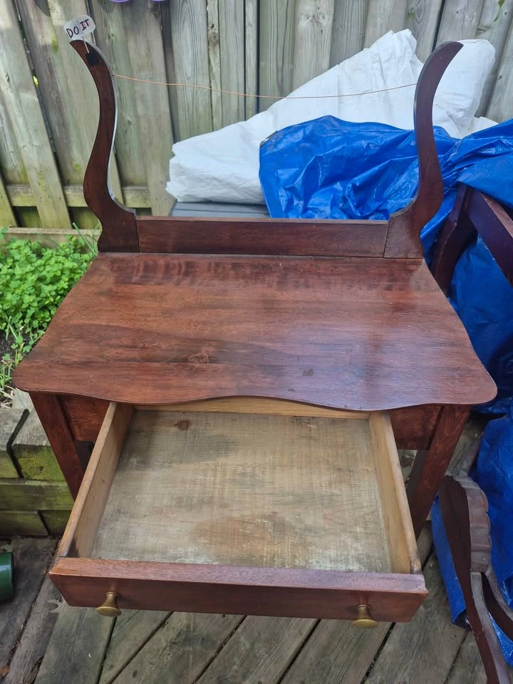 Vintage Wooden Harp Vanity Table - photo 3