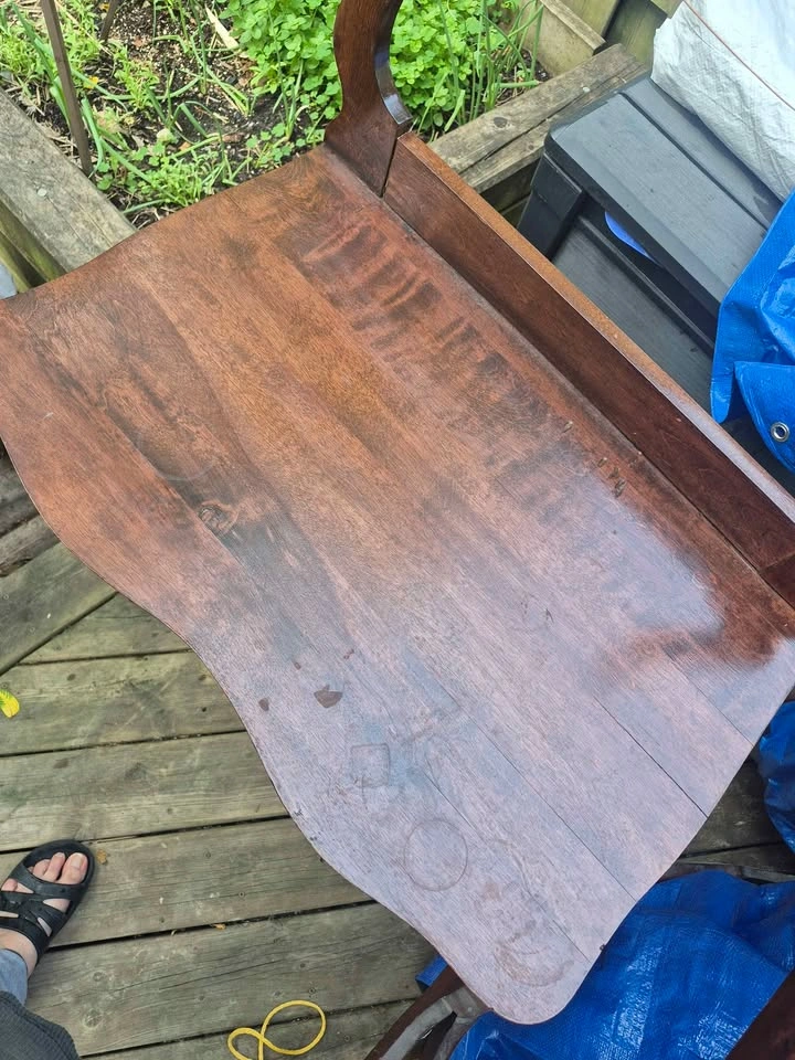 Vintage Wooden Harp Vanity Table - photo 4