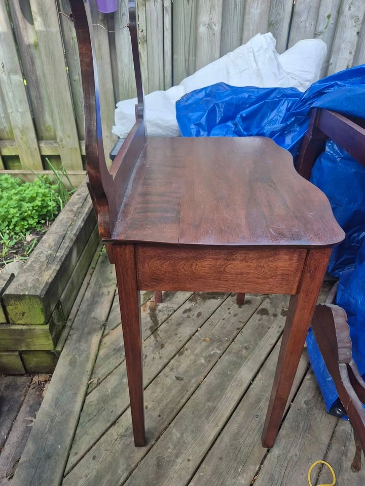 Vintage Wooden Harp Vanity Table - photo 5