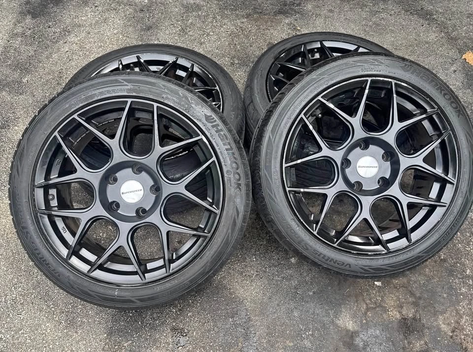17” Superspeed SS03 Wheels + Tires — Matte Black, 5x120