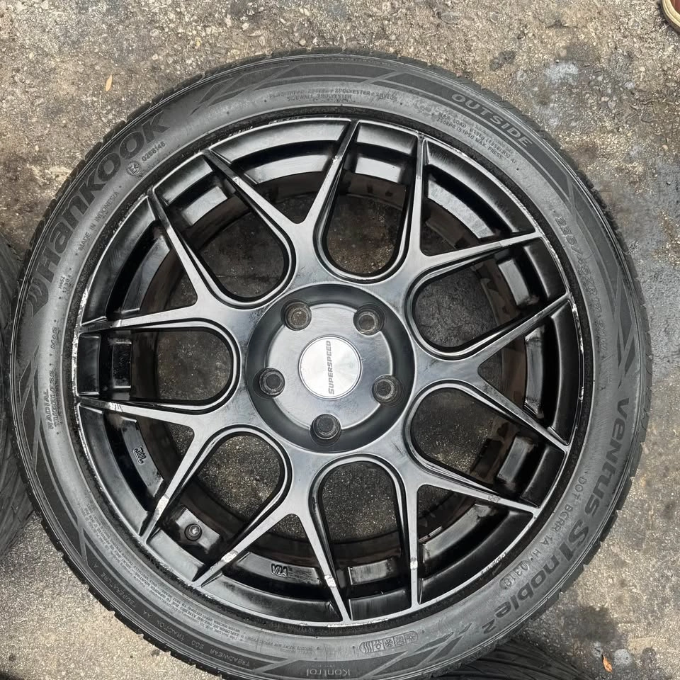 17” Superspeed SS03 Wheels + Tires — Matte Black, 5x120 - photo 3