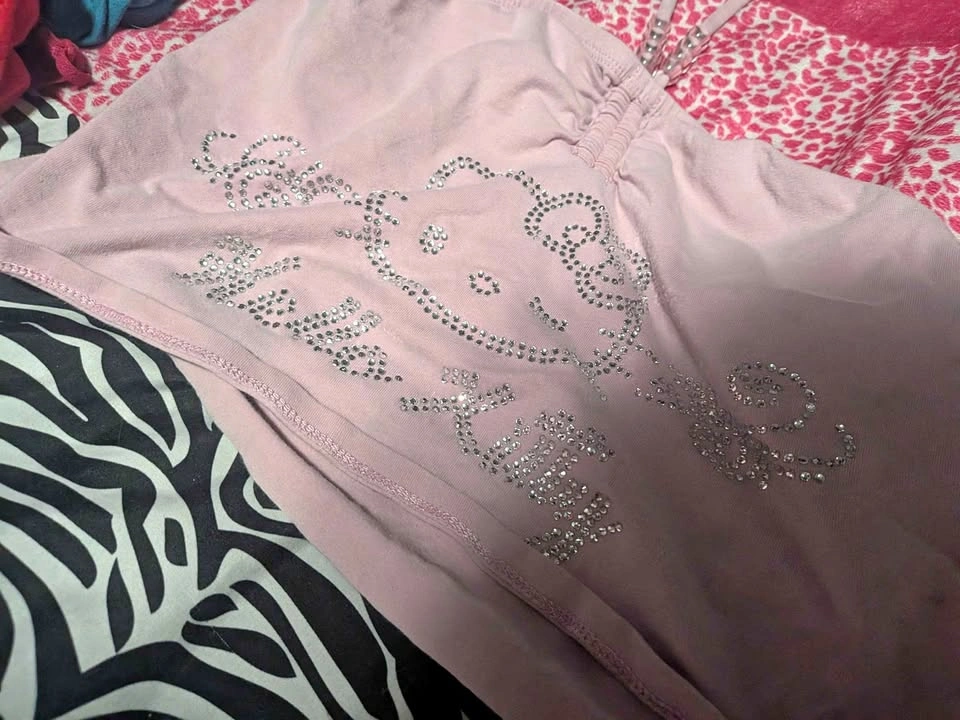 Hello kitty rhinestone top