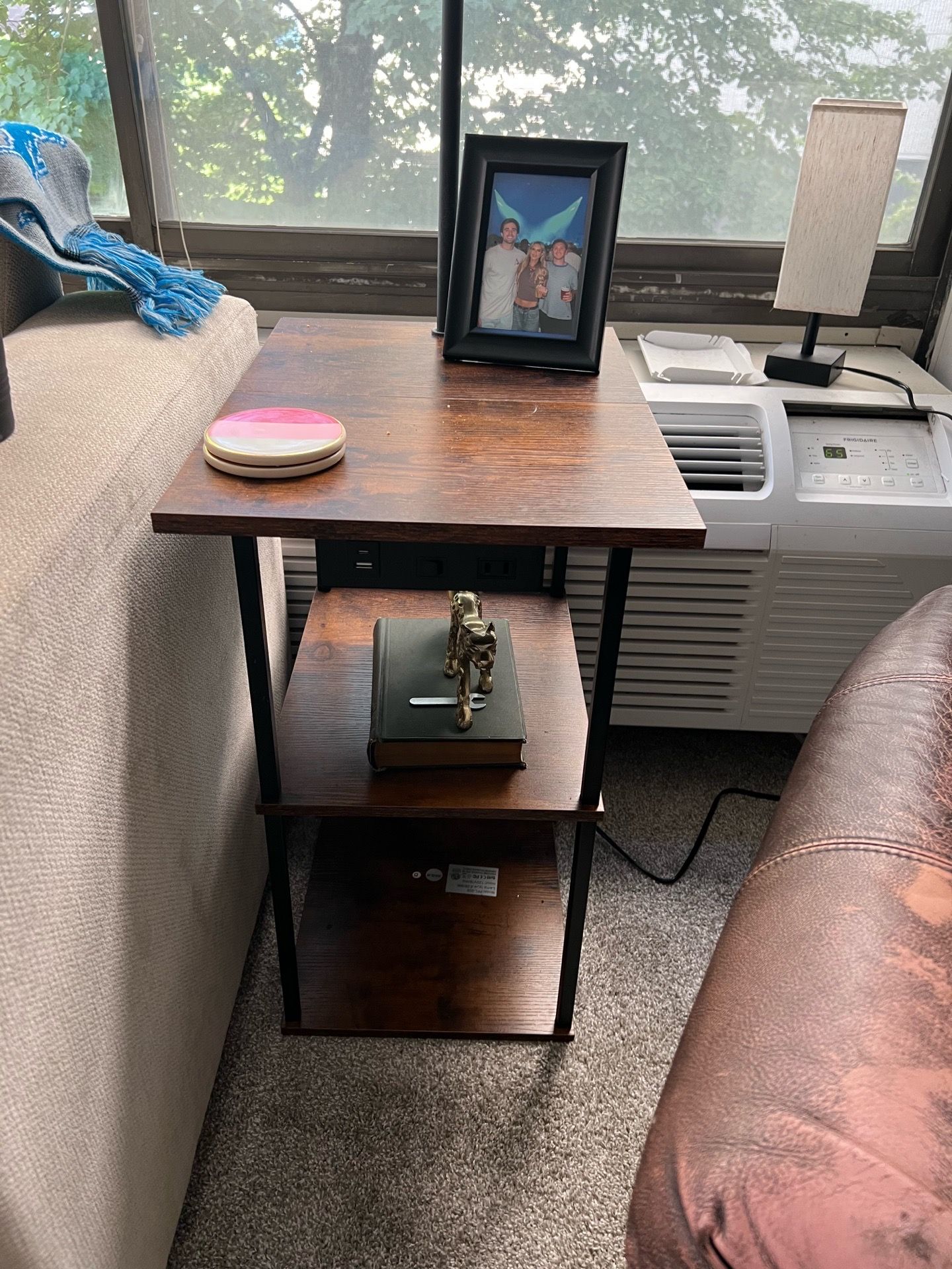 end table with charging and lamp - photo 3