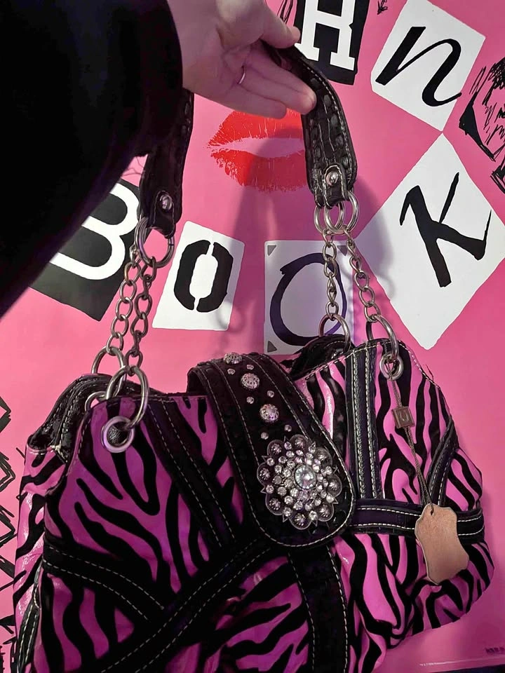Zebra print vintage purse