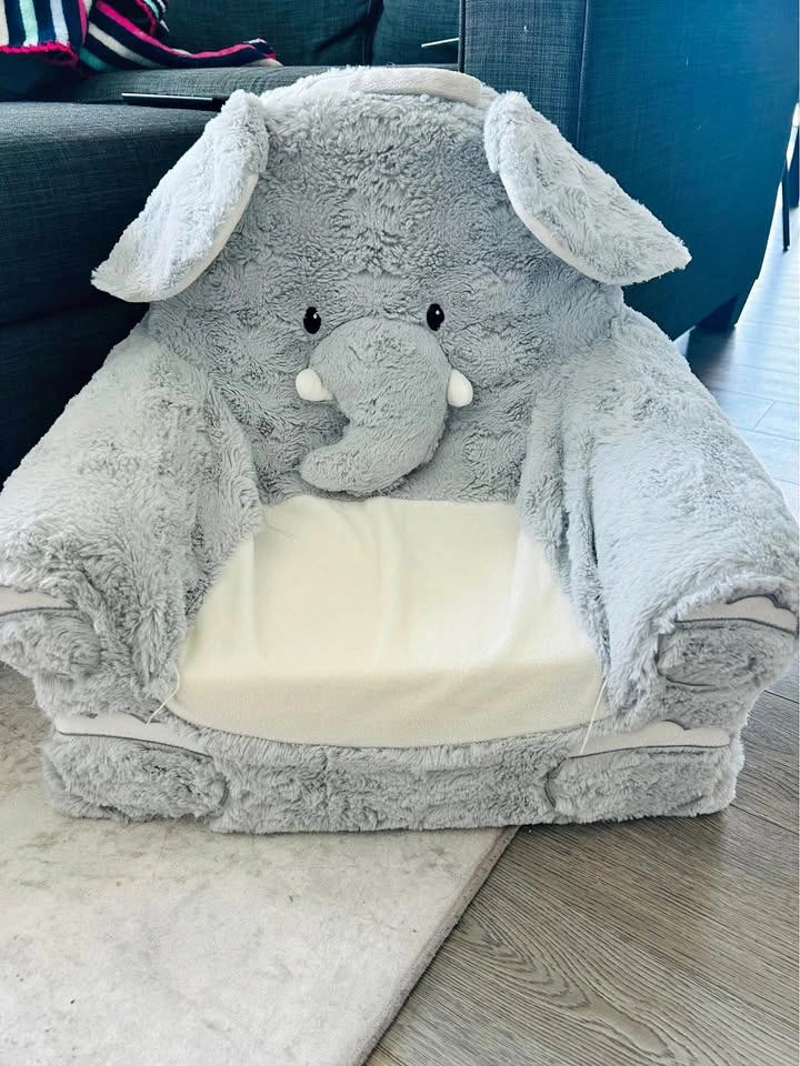 Plush Armchair with Book Pockets