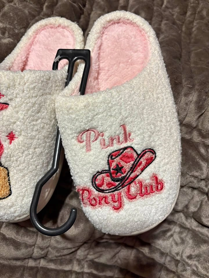 Western Stampede Pink Pony Club Slippers