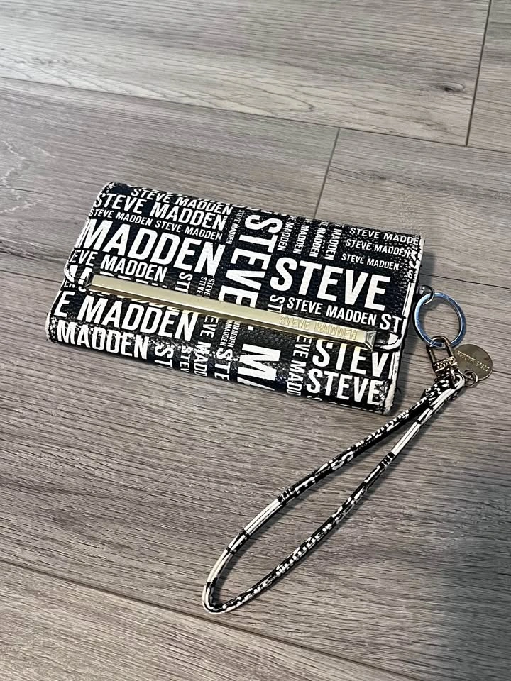 Steve Madden Black and White Trifold Wallet