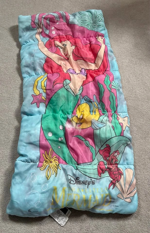 Vintage Disney The Little Mermaid Sleeping Bag Ariel Flounder Se