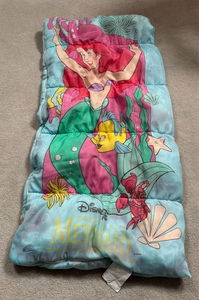 Vintage Disney The Little Mermaid Sleeping Bag Ariel Flounder Se - photo 2
