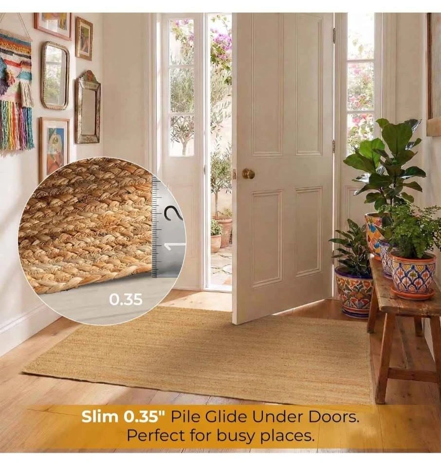 Brand new Jute Area Rug 8x10 Feet Natural Fiber Boho Braided - photo 2