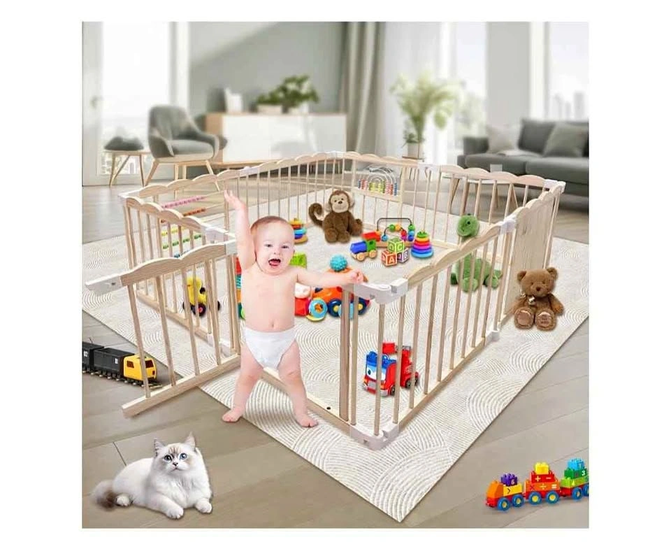 Brand new Baby Playpen, 60x60x24 Inch Adjustable Wooden