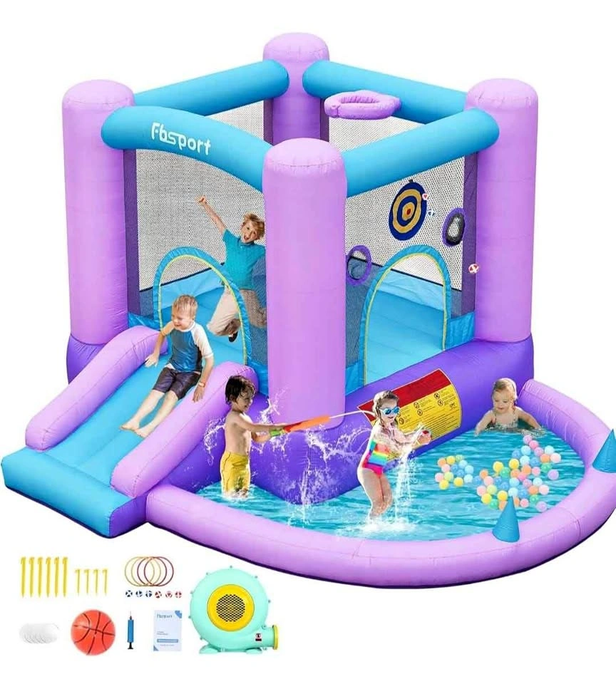 Inflatable Bounce House with Slide and Blower