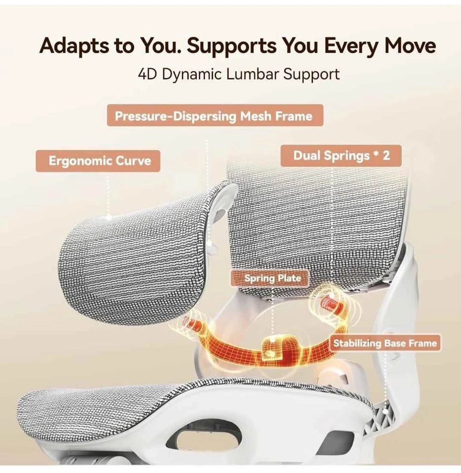 Ergonomic Office Chair with Lumbar Support and 4D Armrests - photo 5