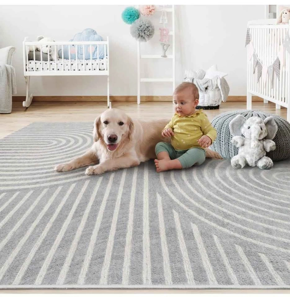 Brand new 8x10 Boho Area Rug - Smoke Grey (Machine Washable / No - photo 4