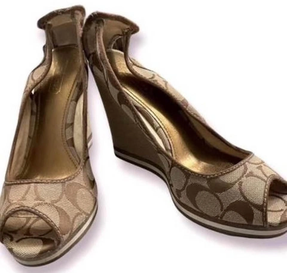 Vintage Coach Open-Toed Wedges - photo 2