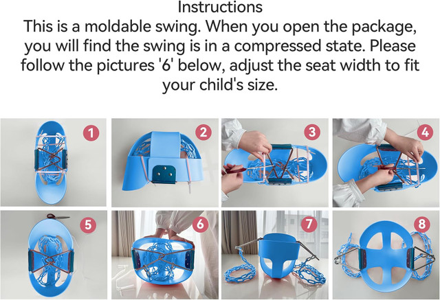 Toddler Swing Metal/Plastic Bucket Swing with Chains - photo 3