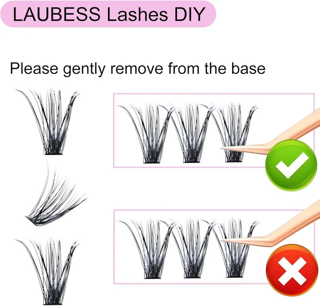 NEW LAUBESS Cluster Lashes 240pcs Mixed Tray Black image indicator(3)