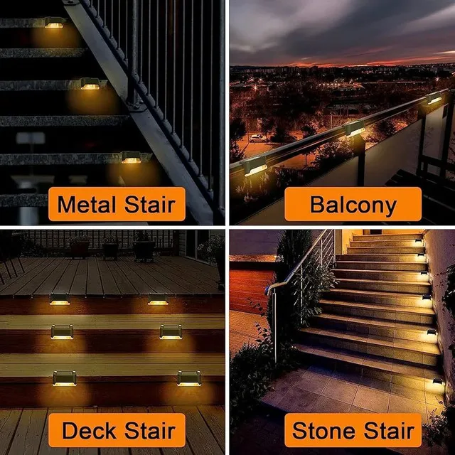 Set of 8 Solar Step & Fence Lights image indicator(5)