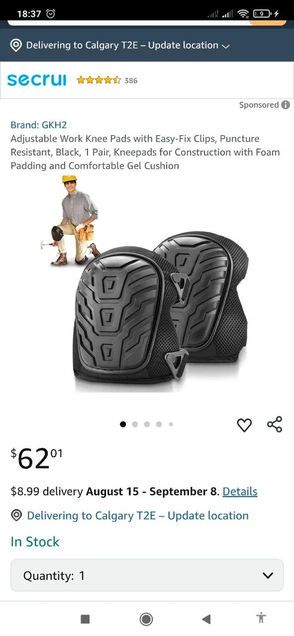 Tommyco GELite Hard Terrain Knee Protector Pad image indicator(2)