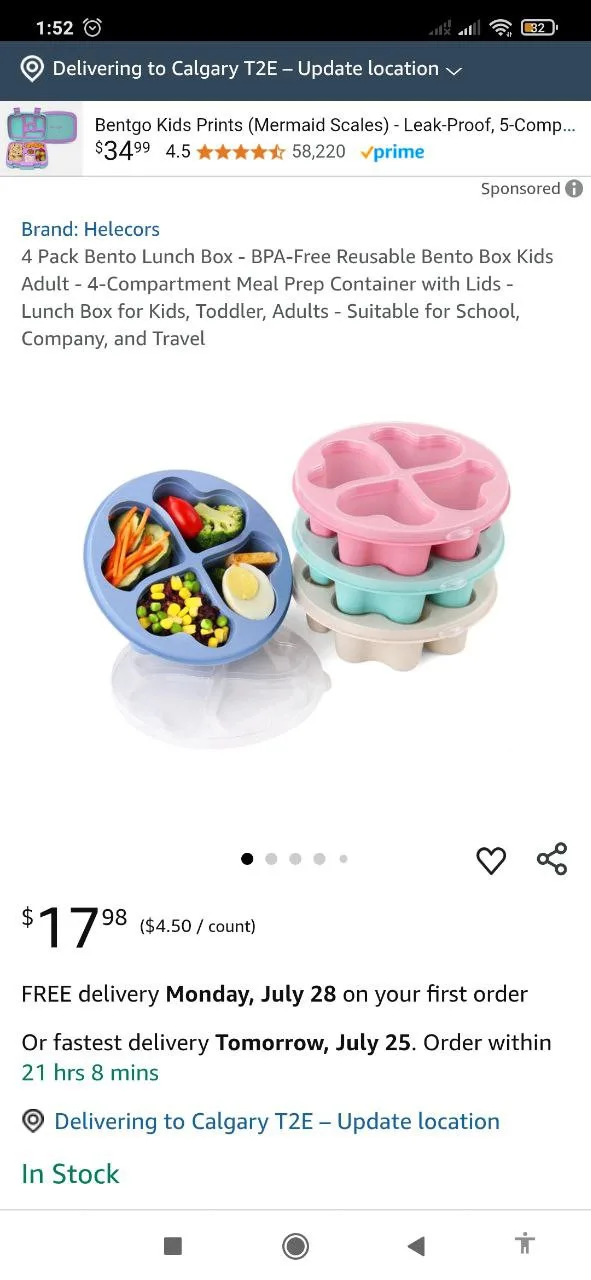 NEW 4-Pack Bento Lunch Boxes – Colourful & Eco-Friendly SET 4pcs image indicator(2)