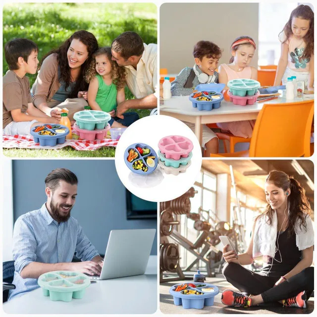 NEW 4-Pack Bento Lunch Boxes – Colourful & Eco-Friendly SET 4pcs image indicator(8)