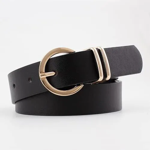 Black Women’s Skinny Belts Metal & Eco Leather thumbnail