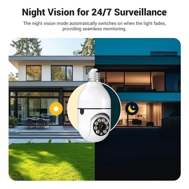 Light Bulb Security Camera 5GHz 1080P Wireless image indicator(8)
