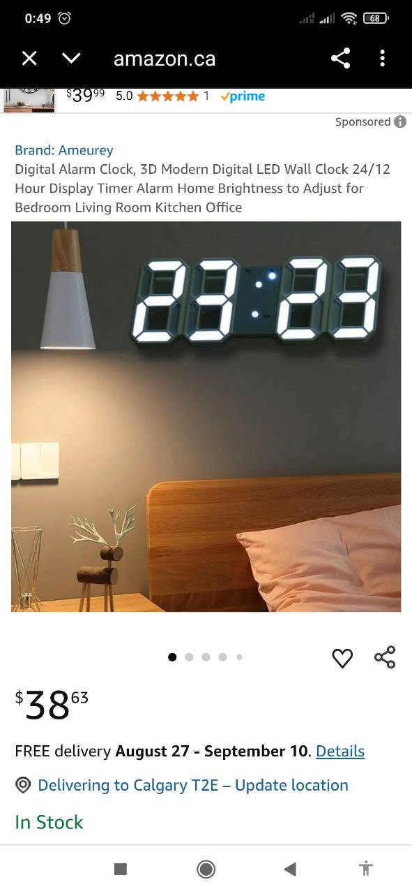 NEW Digital Alarm Clock, 3D Modern LED Wall Clock 24/12 - photo 2