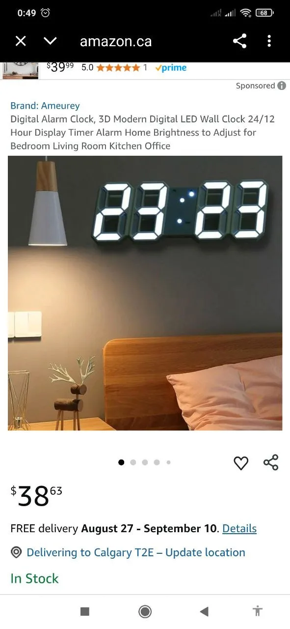NEW Digital Alarm Clock, 3D Modern LED Wall Clock 24/12 image indicator(2)