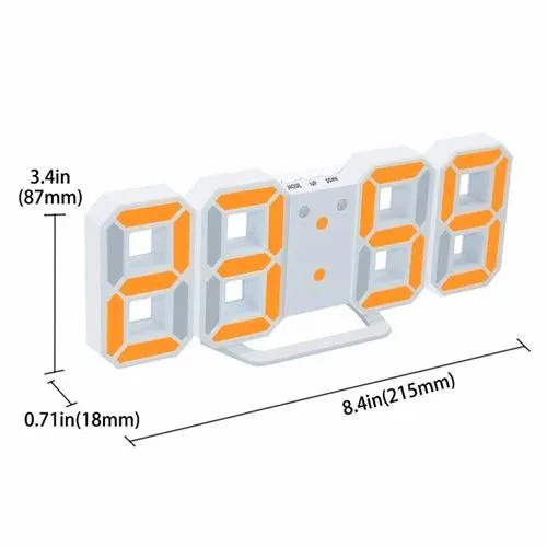 NEW Digital Alarm Clock, 3D Modern LED Wall Clock 24/12 image indicator(6)