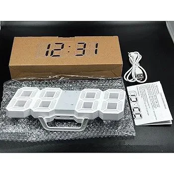 NEW Digital Alarm Clock, 3D Modern LED Wall Clock 24/12 image indicator(10)