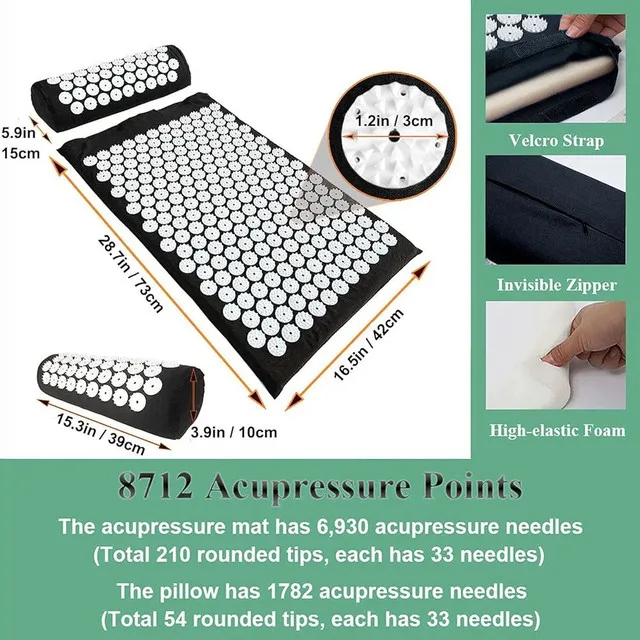 Acupressure Mat and Pillow Set Back Neck Pain Relief image indicator(5)