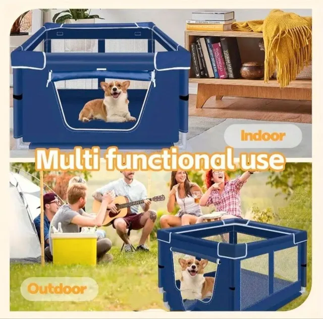 Playpen (71×59" )with Gate Puppy Pen, Indoor/Outdoor, Dog, Puppy image indicator(7)