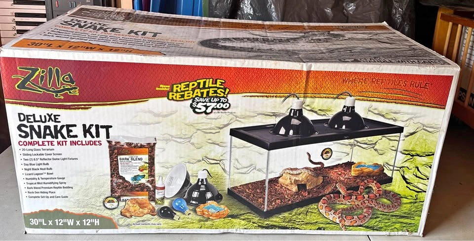 Zilla Deluxe Snake Kit - 30x12x12 Terrarium