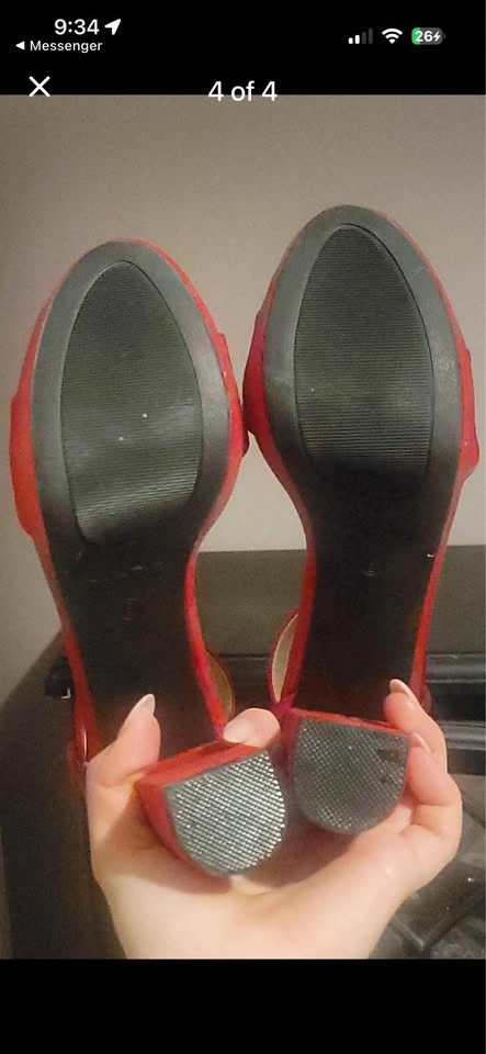 Dream Pairs Red Platform Block Heels Size 9 - photo 4