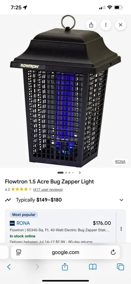 Flowtron 40-Watt Electric Bug Zapper Stake Light - Like New