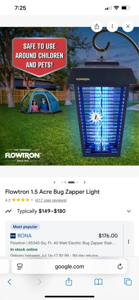 Flowtron 40-Watt Electric Bug Zapper Stake Light - Like New - photo 5