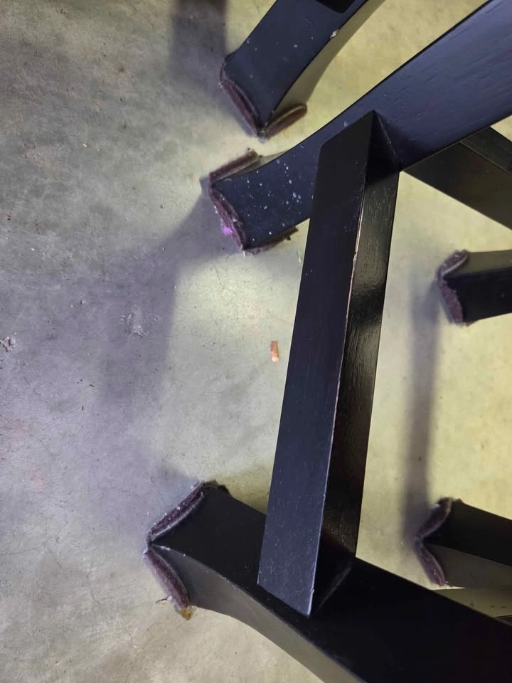 Pair of Black Round Padded Bar Stools - photo 4