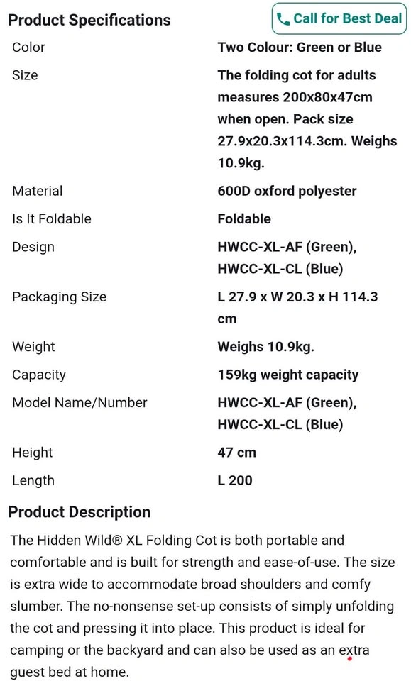 Broadstone Beaumont Cabin Tent, 2x Hidden Wild Cots & 2x Pads - photo 5