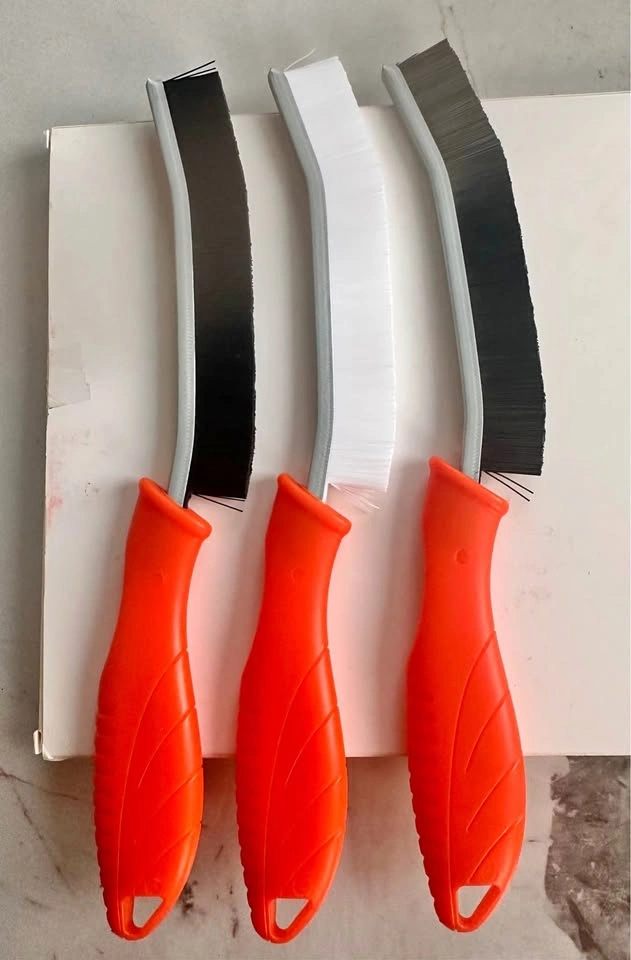 Hard Bristle Crevice and Grout Cleaning Brush Set - 3 Pack